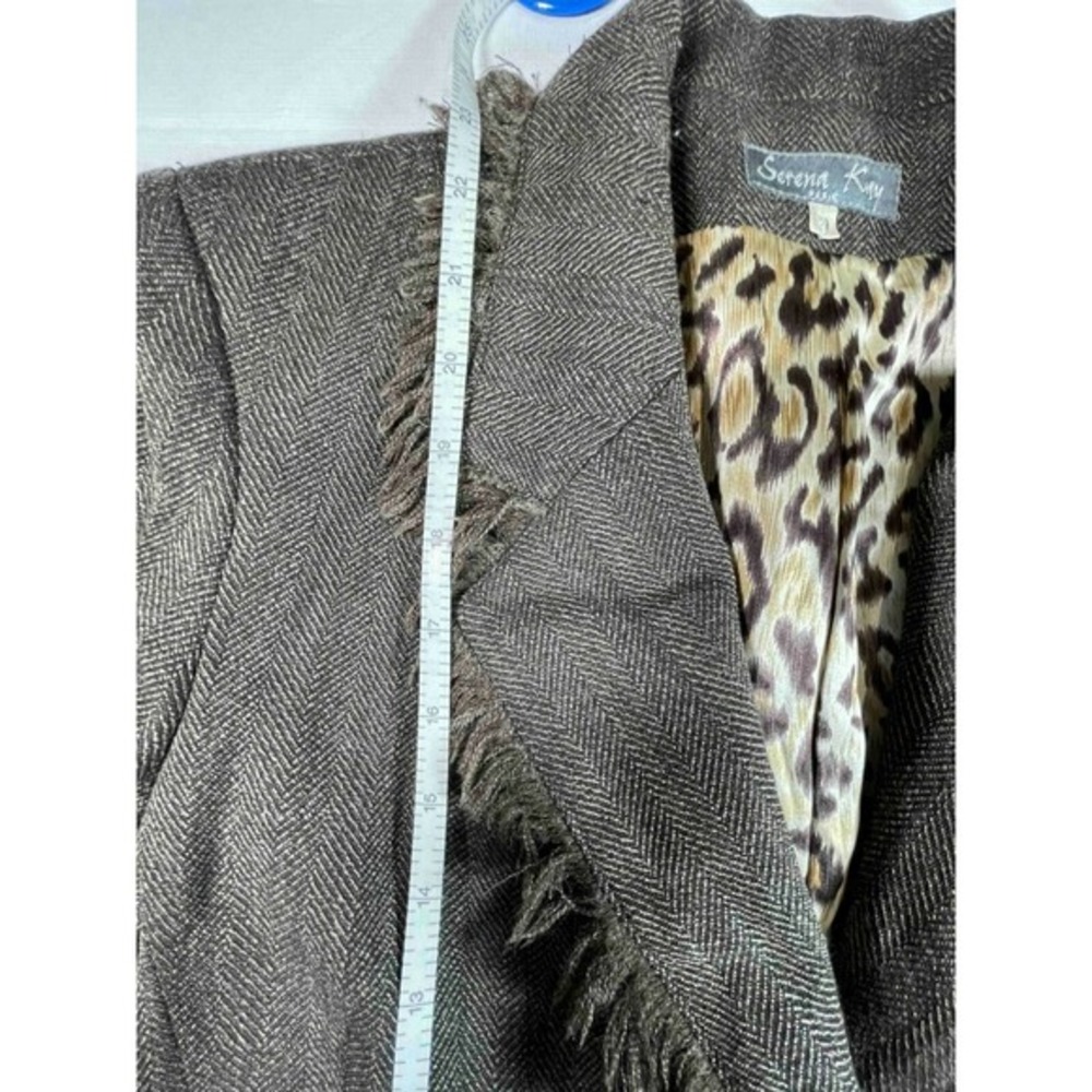 Serena Kay Paris Jaquar/Leopard Jacket Blazer Brown Dark FR‎ 40 - EUC - Picture 3 of 8